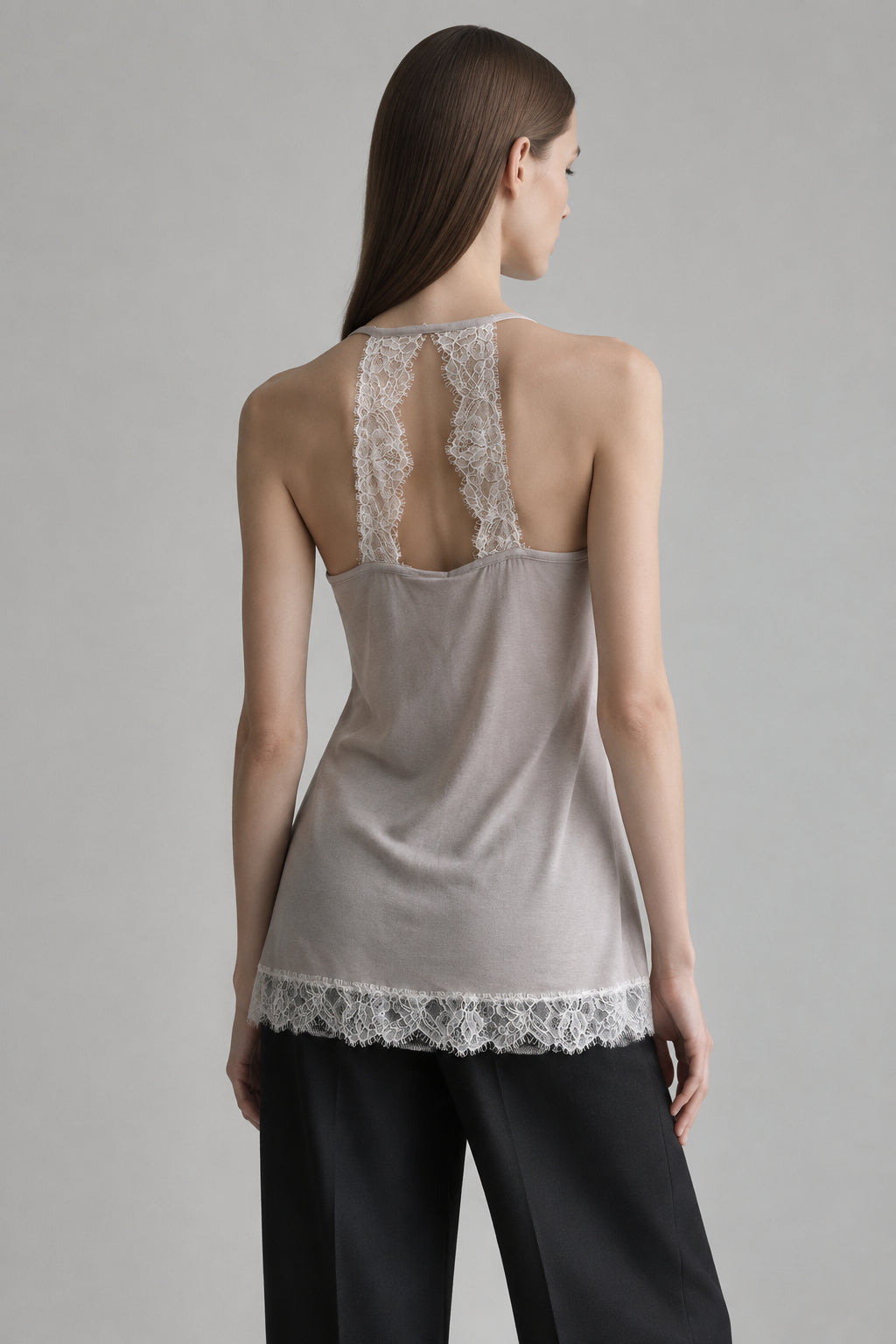 Blusa de Modal y Encaje | Oscalito 1392 - 94% Modal 6% Elastano