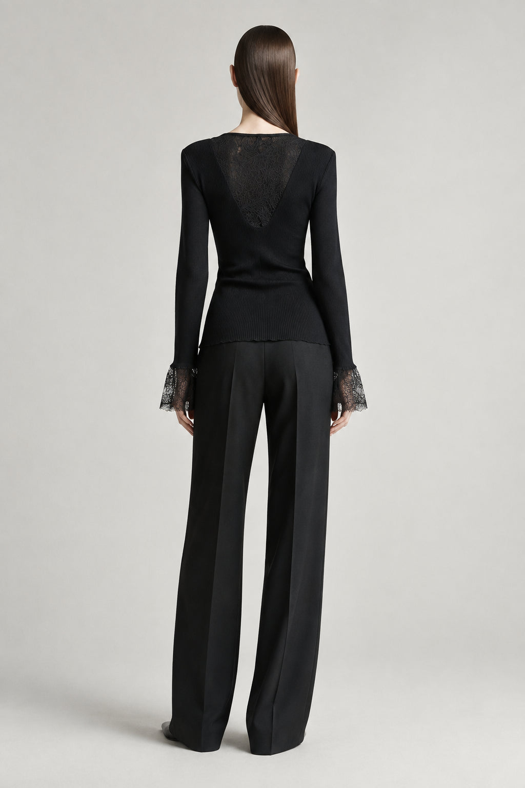Blusa Ribbed de Algodón y Encaje | Oscalito 5776