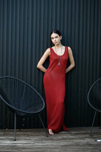 Vestido Largo de Punto Oscalito 6588 - 100% Lino Natural