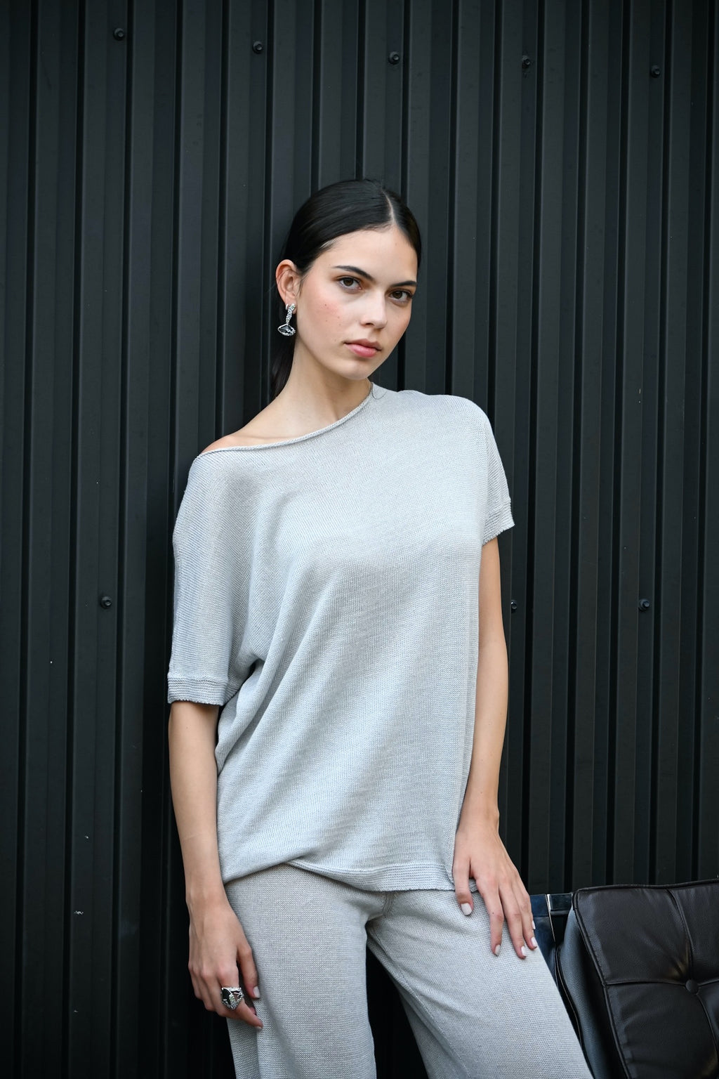 Top de Punto Oscalito 6580 - 100% Lino Natural