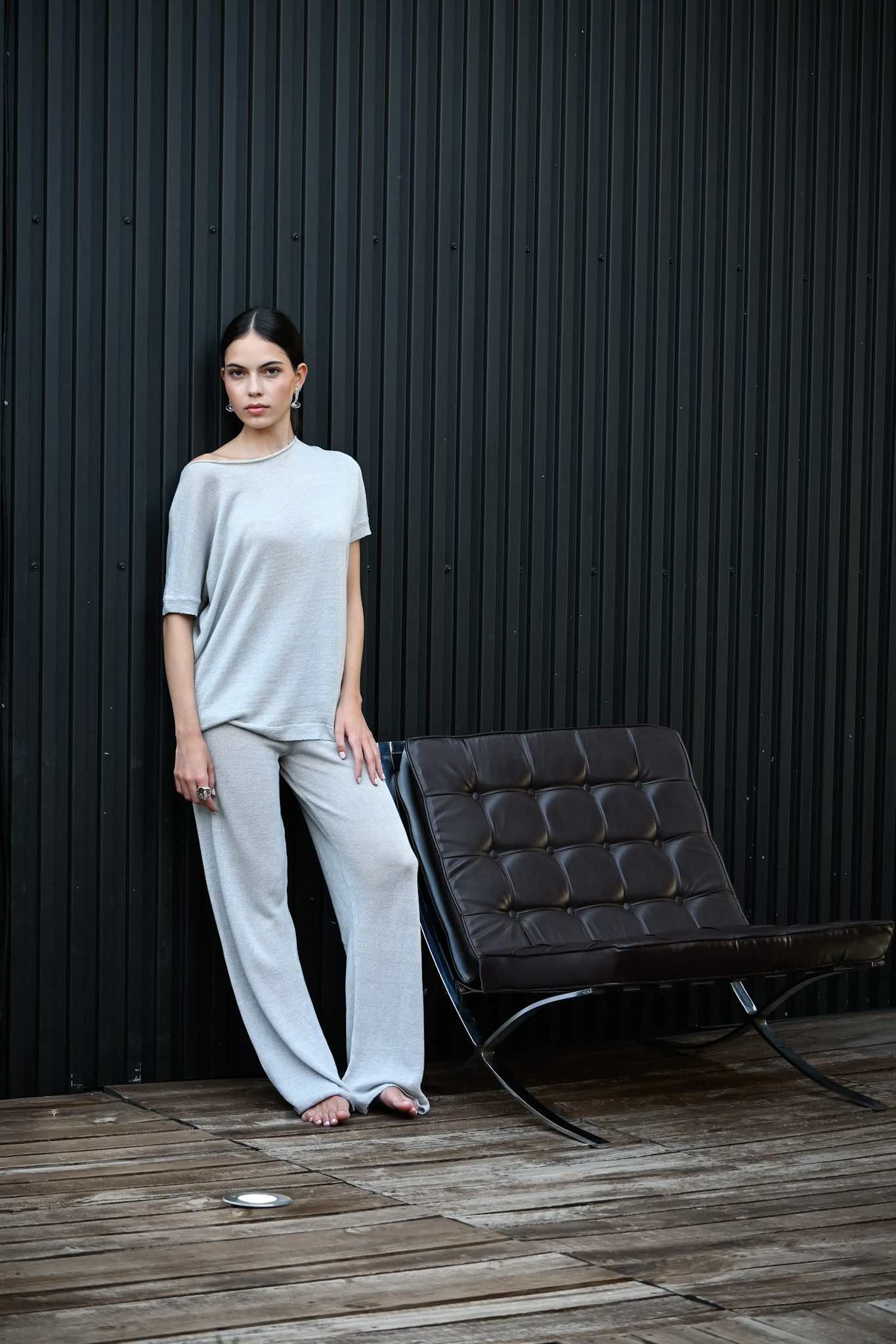 Pantalón de Punto Oscalito 6582 - 100% Lino Natural