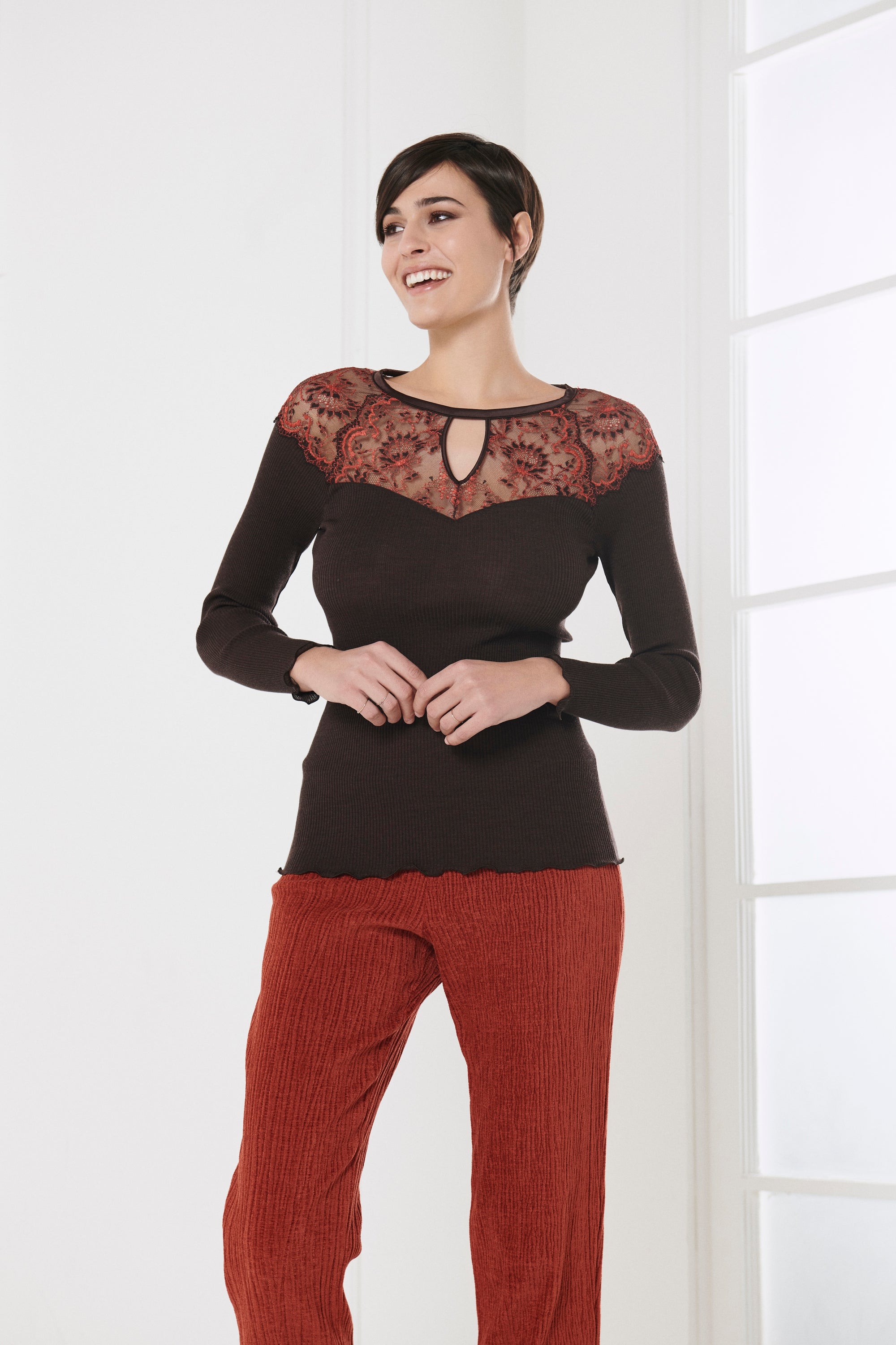 Polera de Manga Larga Mujer Oscalito 6624 – Lana, Seda y Raso