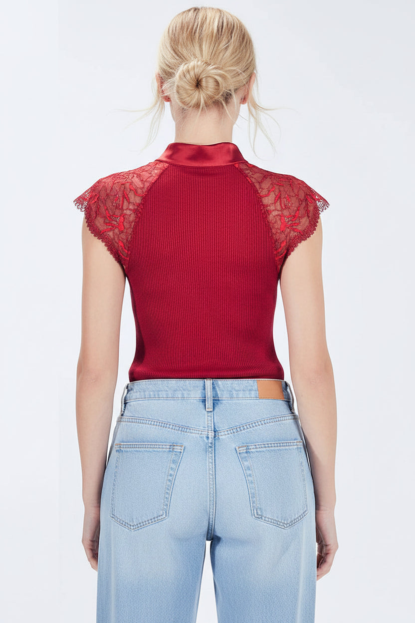 Top Oscalito 5866 - 70% Lana Merino 30% Seda Encaje Dentelle de Calais