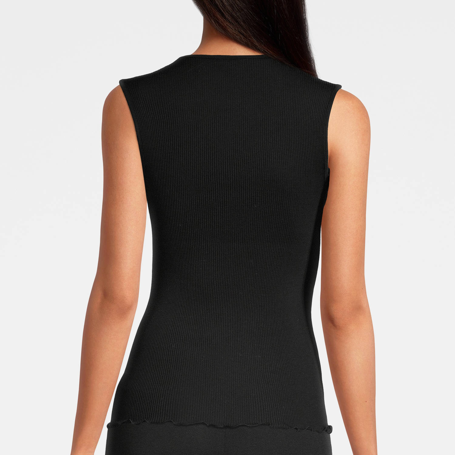 Blusa Sin Manga Oscalito 6650 - Lana Merino, Seda, Chantilly y Satén de Seda
