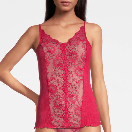 Top Tirantes Oscalito 6620 - Lana Merino, Seda y Encaje Dentelle de Calais